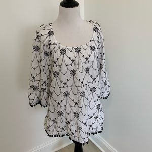 Style & Co Black and White Top